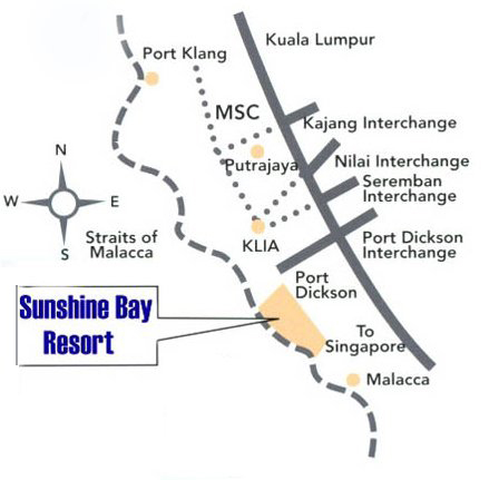 Location Map - Sunshine Bay Resort Port Dickson