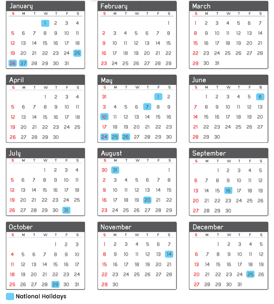 Malaysia School Public Holiday Calendar