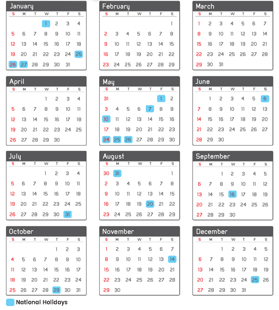 malaysia calender 2020