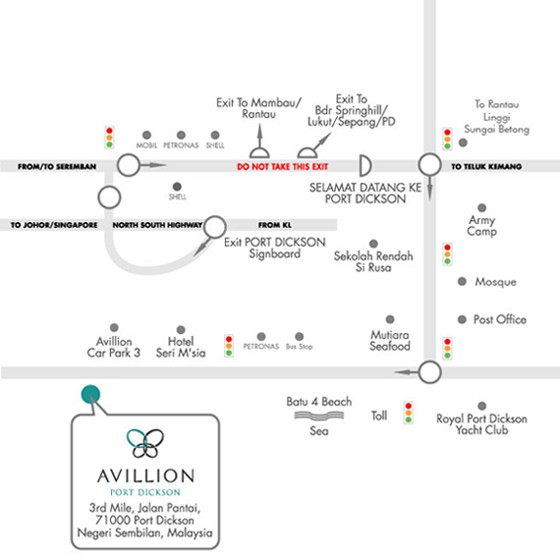 Location Map - Avillion Village Resort Port Dickson