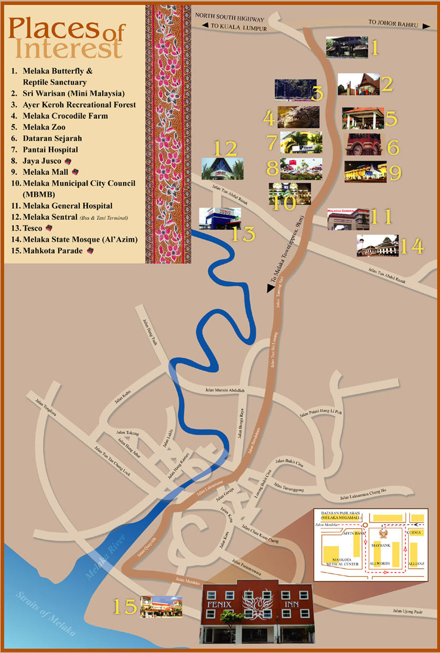 Fenix Inn Hotel Melaka Location Map