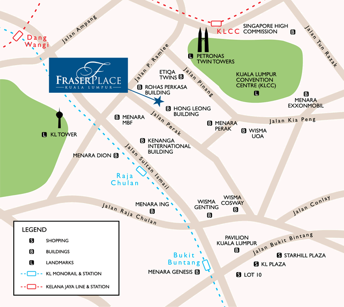 Location Map - Fraser Place Kuala Lumpur