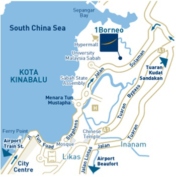Location Map - Novotel 1 Borneo Hotel Kota Kinabalu