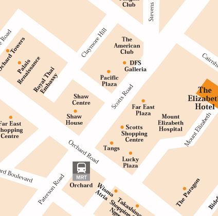 Location Map - The Elizabeth Hotel Singapore