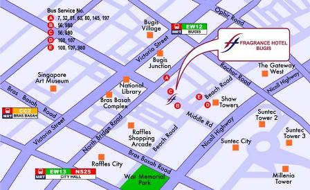 Location Map - Fragrance Hotel Bugis Singapore