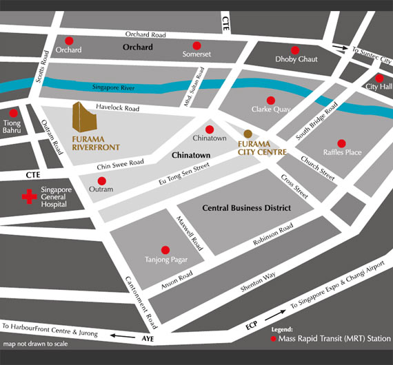 Location Map - Furama Riverfront Hotel Singapore