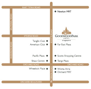 Location Map - Goodwood Park Hotel Singapore