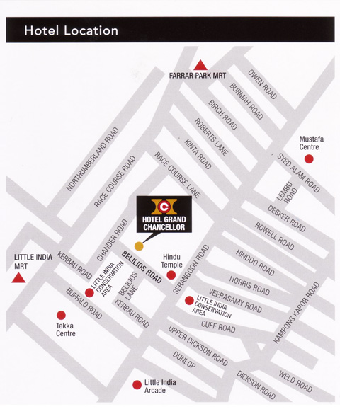 Location Map - >Grand Chancellor Hotel Singapore