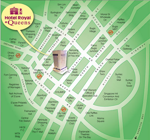 Location Map - Hotel Royal @Queens Singapore