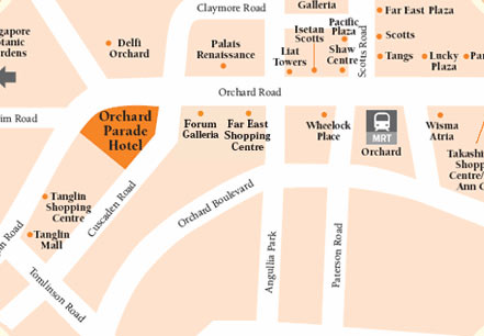 Location Map - Orchard Parade Hotel Singapore